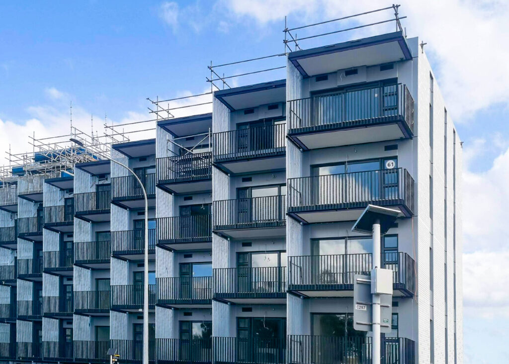 Modular apartments. Government Housing Improvement Project in Auckland, New Zealand